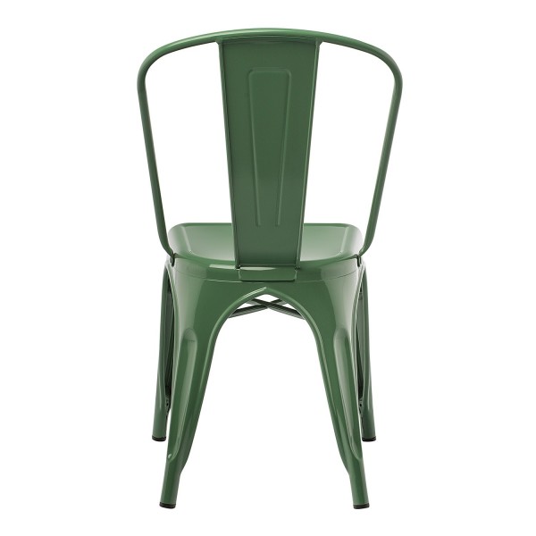 Industrial Metal Dining Chair - Green Kale